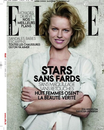 eva herzigova portrait photography photoshop photo retouching makeup french elle fashion advertising
