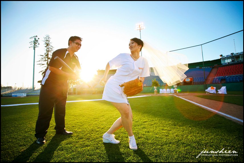 134 YoolyDarren 12240 Bay Area wedding photographer | San Jose Municipal Baseball Stadium | Yooly and Darren
